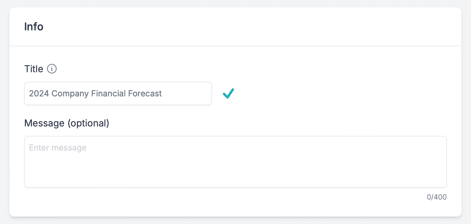 Give your transfer a title and an optional message